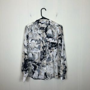Calvin Klein Floral Print Blouse‎ Sz S